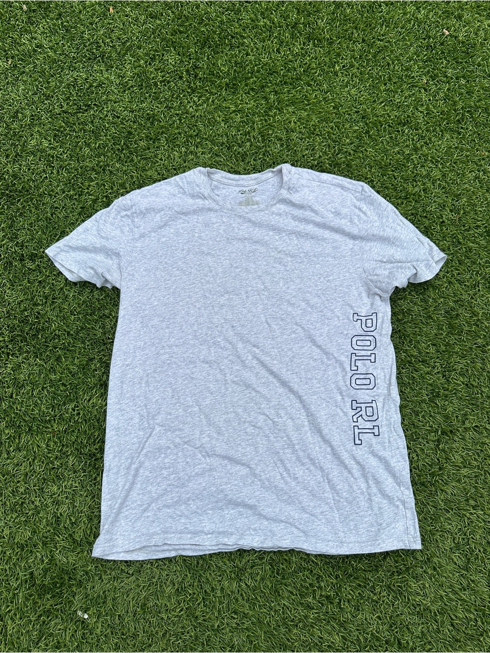 Polo by Ralph Lauren Light Gray Crew Neck Tee with Side Logo